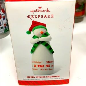 NWT Hallmark Keepsake “Merry Wishes Snowman” 2014